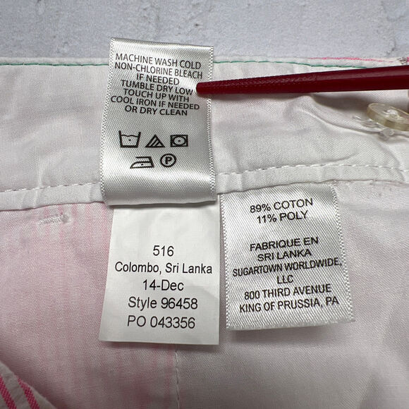 Lilly Pulitzer Buttercup Short SIZE 0 WAIST 29 Pink Seersucker Scallop Pockets - Picture 6 of 9